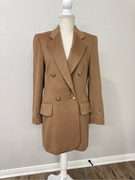 Laurel Classics Jackets & Blazers - Laurel Classics 100% Cashmere Old Money Longline Blazer Dress Camel Double Breas